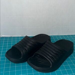 Hoka Black One One Recovery Slide Sandal Surgery Relief Comfortable Shoe Size 12